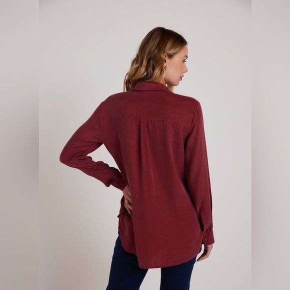 BELLA DAHL| Boyfriend shirt in Merlot | size xs - Picture 10 of 10